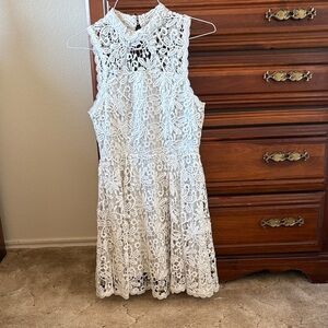 GB Girls White Lace Midi Dress